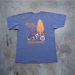 Vintage Y2K Anvil Island Riders Hawaii Volcano Graphic Tee Mens Size L